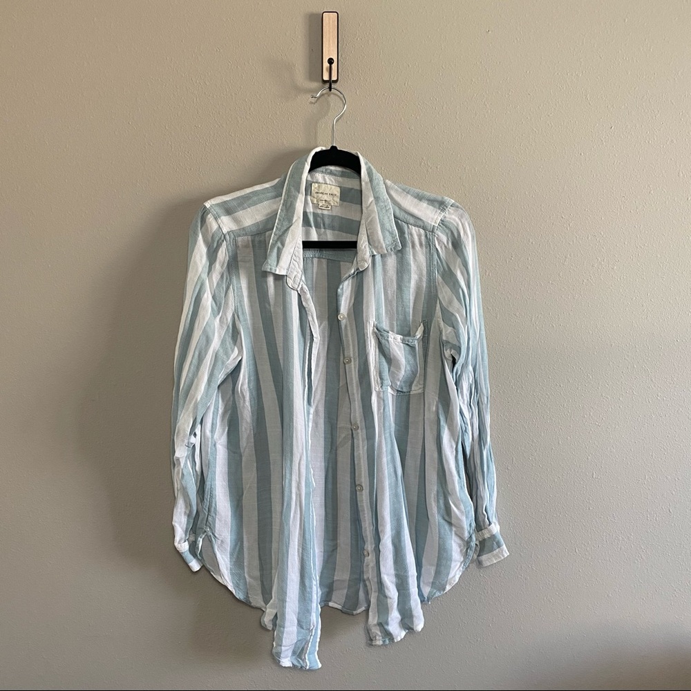 Lightweight Striped Button-Up
